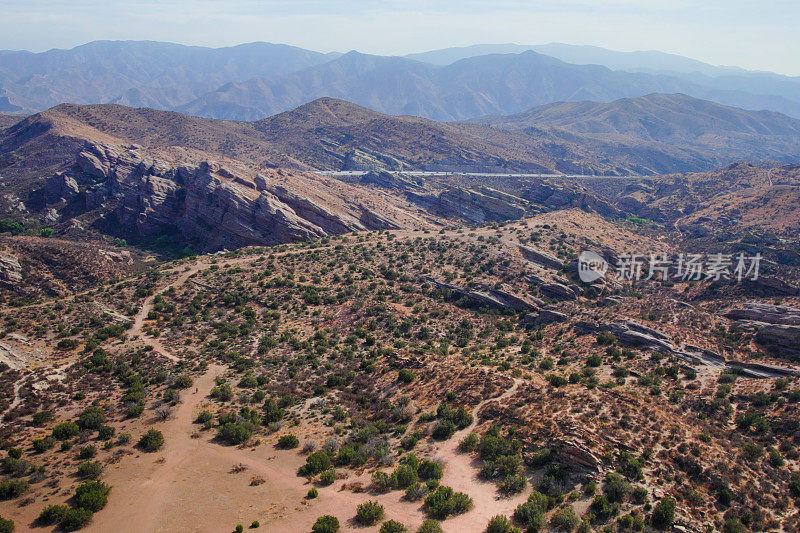 Vasquez Rocks, CA的鸟瞰图